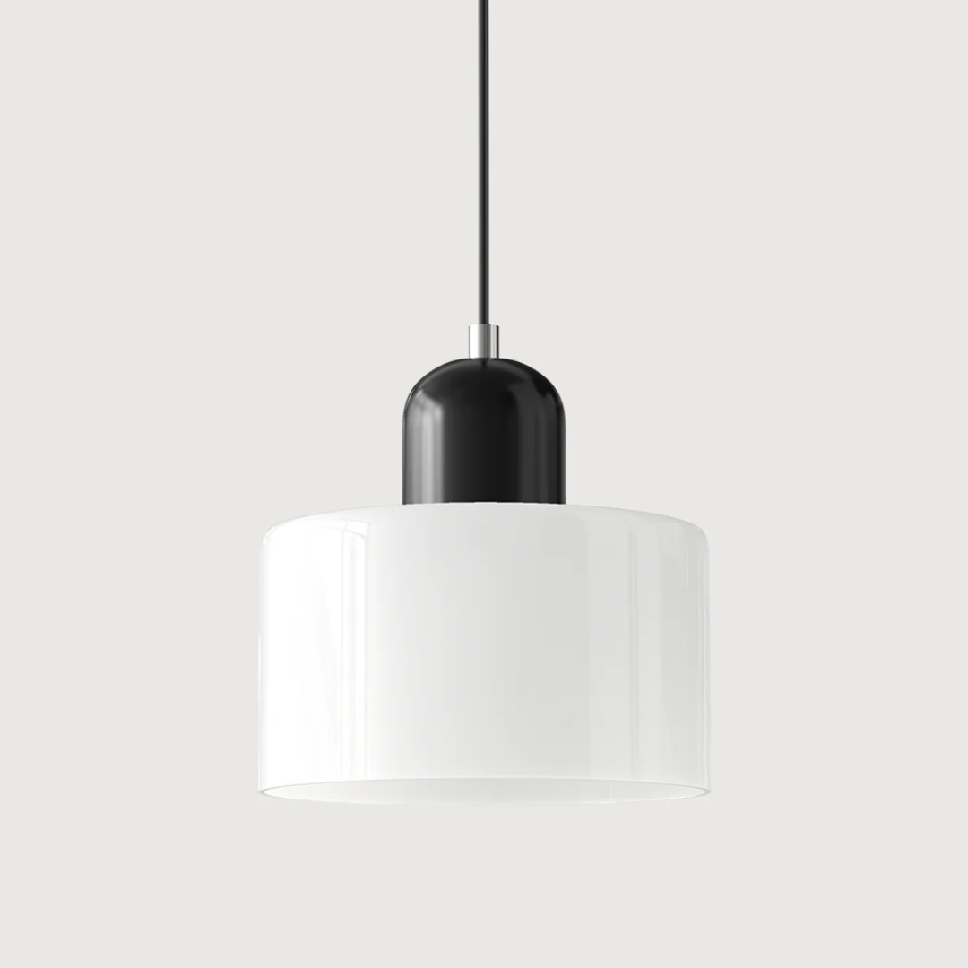 Tusa – Retro Pendellampe med Orange Glasskærm & Grøn Top