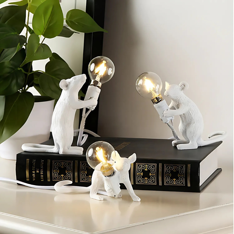 Bordlampe med mus design – kreativ og dekorativ LED belysning