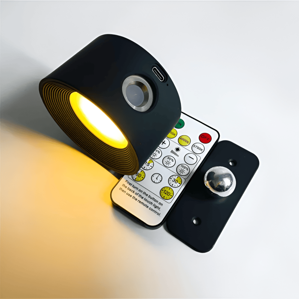 Orvexa – 360° Roterbar Trådløs LED Væglampe med Touch & USB-opladning