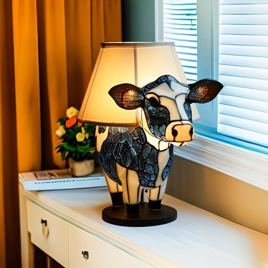 Ko natlampe i resin – LED nattelampe til børneværelse og soveværelse