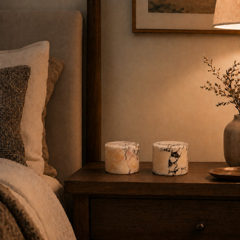 Genopladelig marmorbordlampe med touch