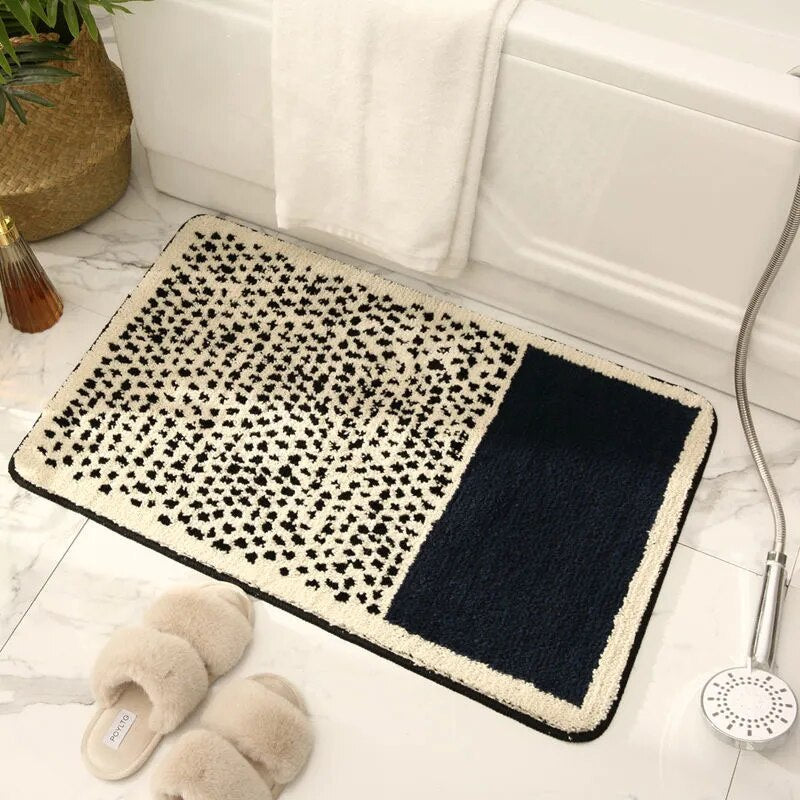 Skridsikker absorberende bademåtte med abstrakt design