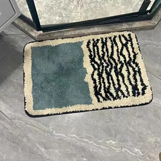 Skridsikker absorberende bademåtte med abstrakt design