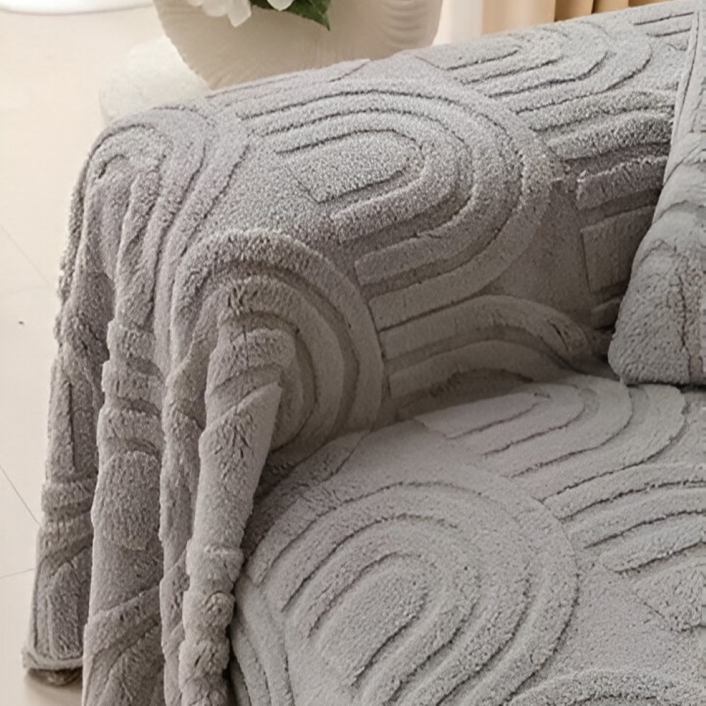 Jacquard sofaovertræk i velour – blødt og multifunktionelt design
