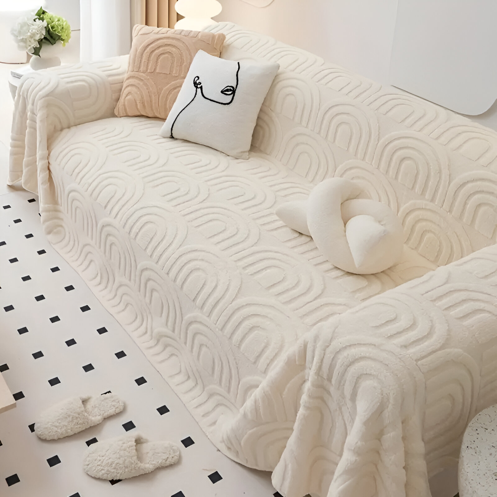 Jacquard sofaovertræk i velour – blødt og multifunktionelt design