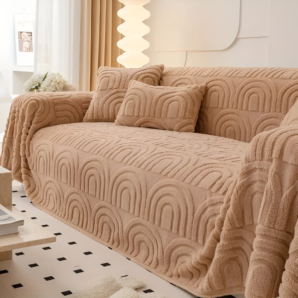 Jacquard sofaovertræk i velour – blødt og multifunktionelt design