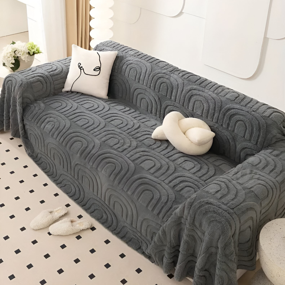 Jacquard sofaovertræk i velour – blødt og multifunktionelt design