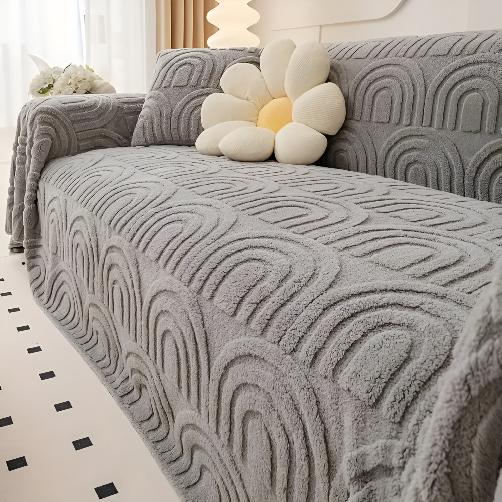 Jacquard sofaovertræk i velour – blødt og multifunktionelt design