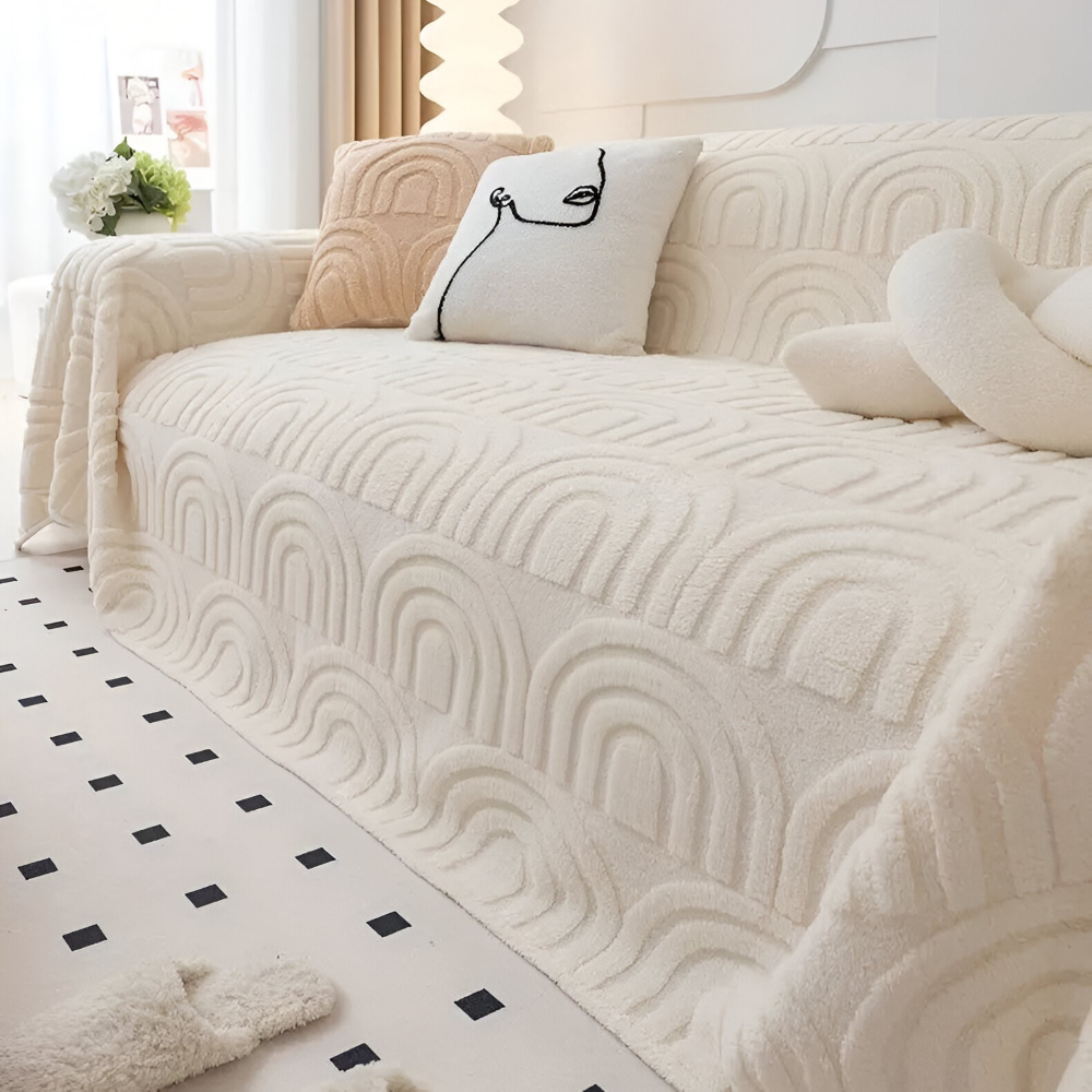 Jacquard sofaovertræk i velour – blødt og multifunktionelt design