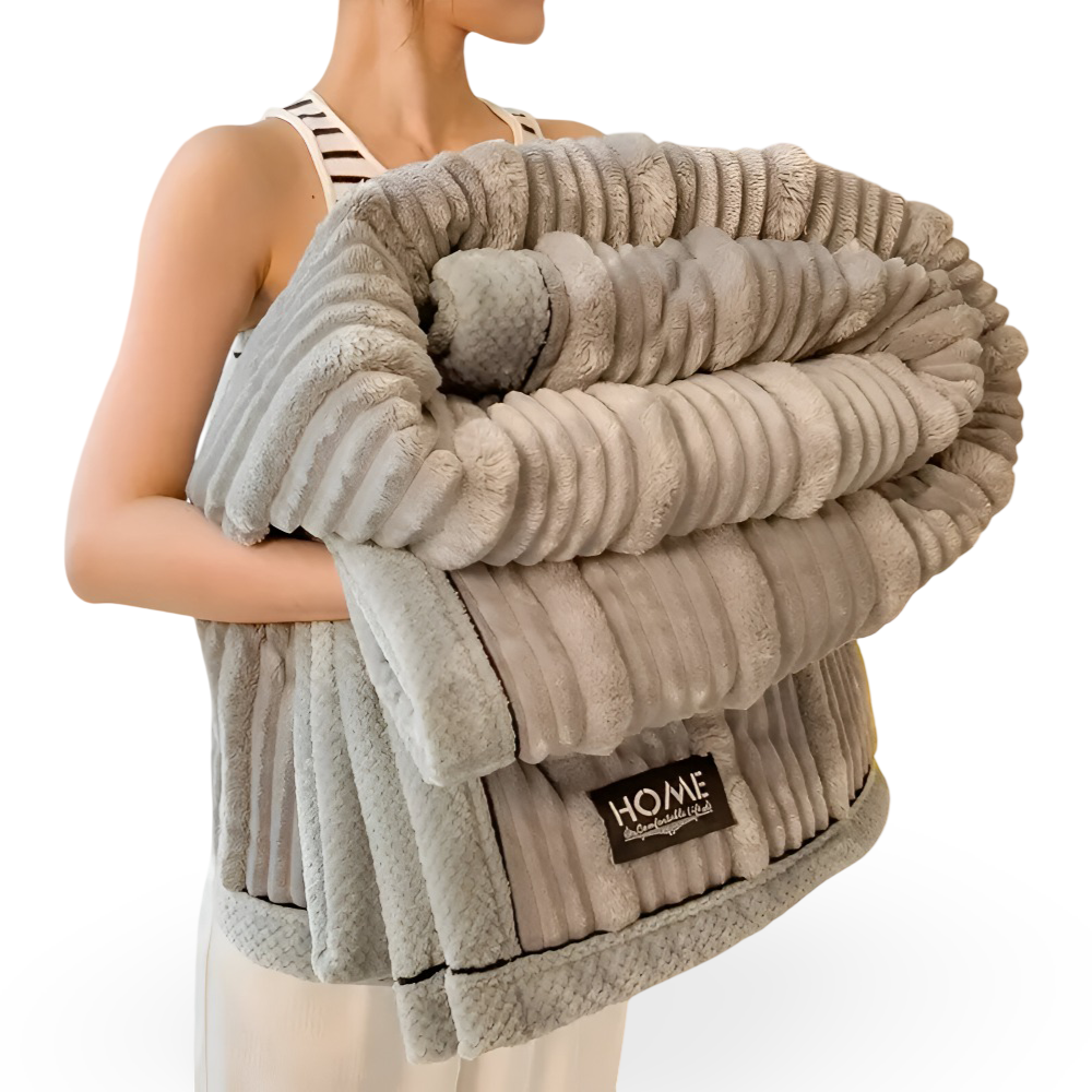 Strivelle Pläd – Vintage-Inspireret Fleecetæppe i Blødt og Holdbart Design