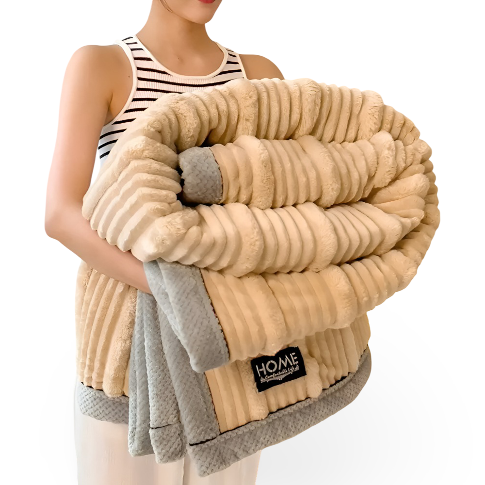 Strivelle Pläd – Vintage-Inspireret Fleecetæppe i Blødt og Holdbart Design
