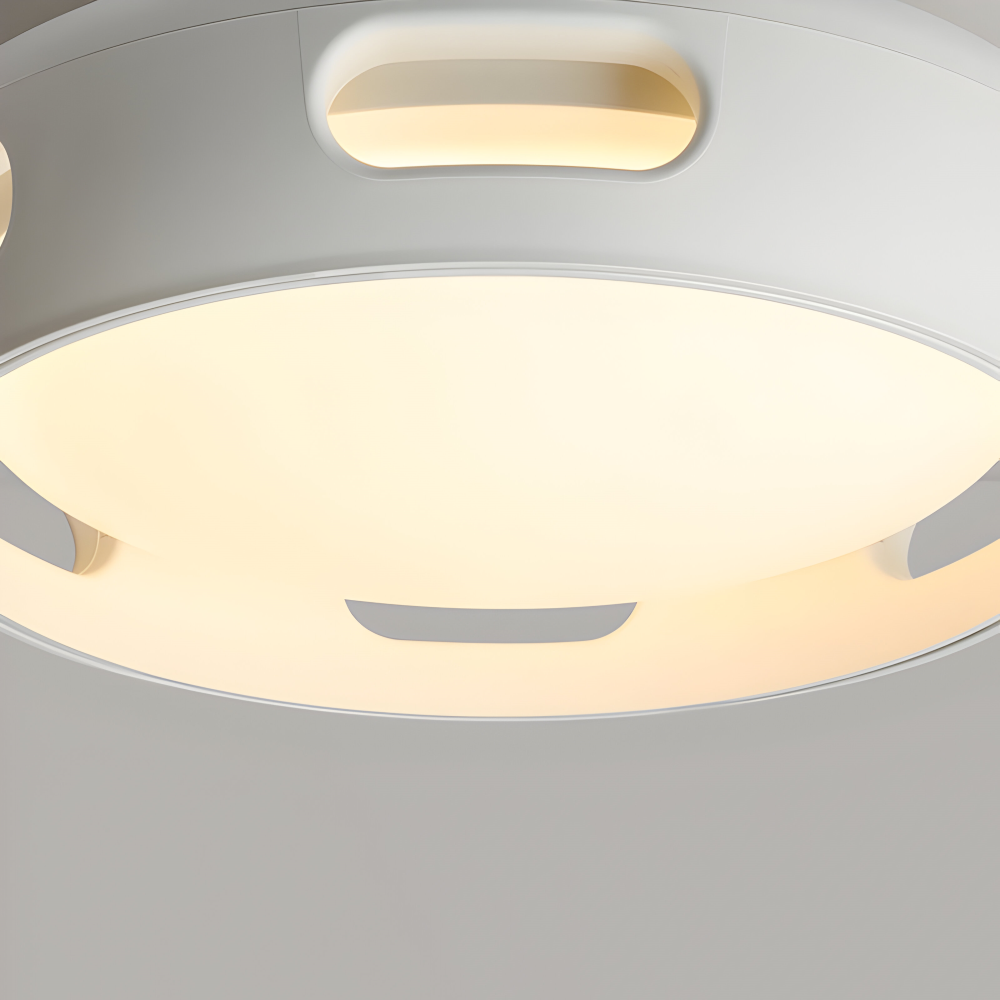Bladløs LED loftventilator med lys – rund nordisk design