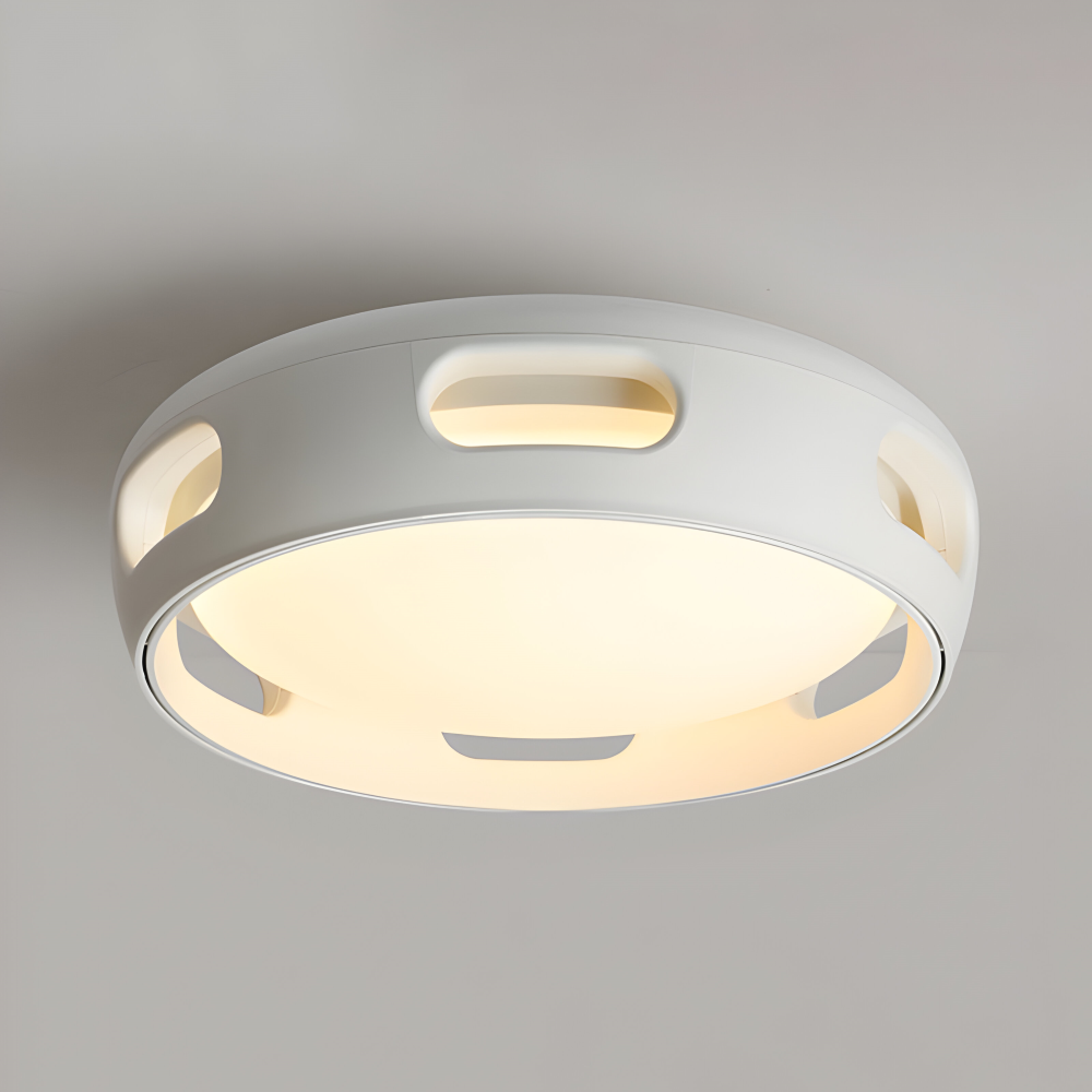 Bladløs LED loftventilator med lys – rund nordisk design