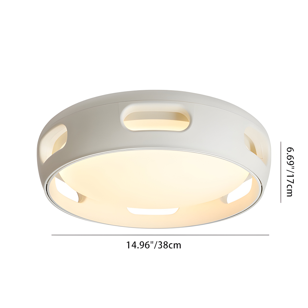Bladløs LED loftventilator med lys – rund nordisk design