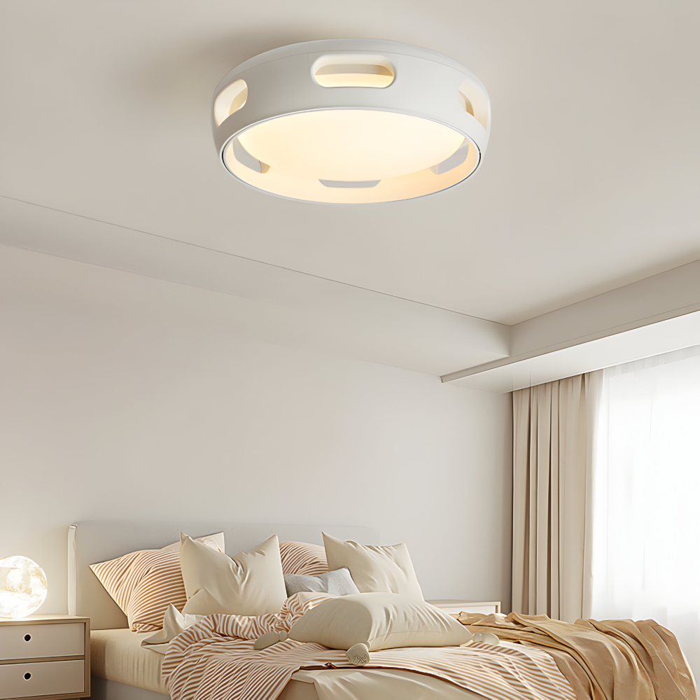 Bladløs LED loftventilator med lys – rund nordisk design