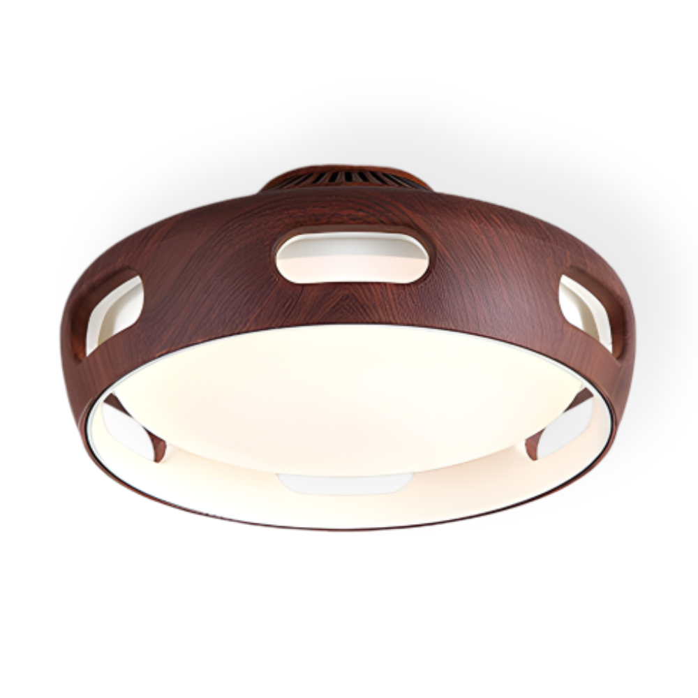 Bladløs LED loftventilator med lys – rund nordisk design