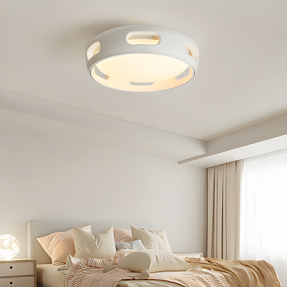 Bladløs LED loftventilator med lys – rund nordisk design