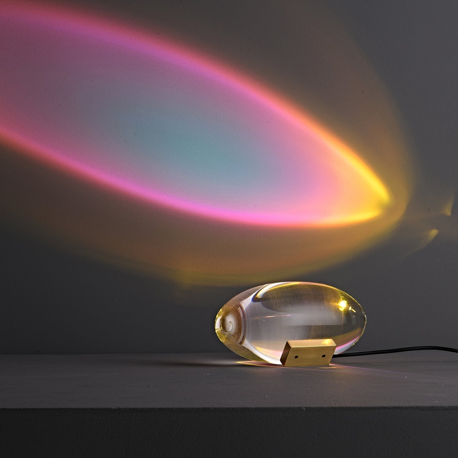 Bordlampe i krystal med LED – dekorativ lampe med stemningslys