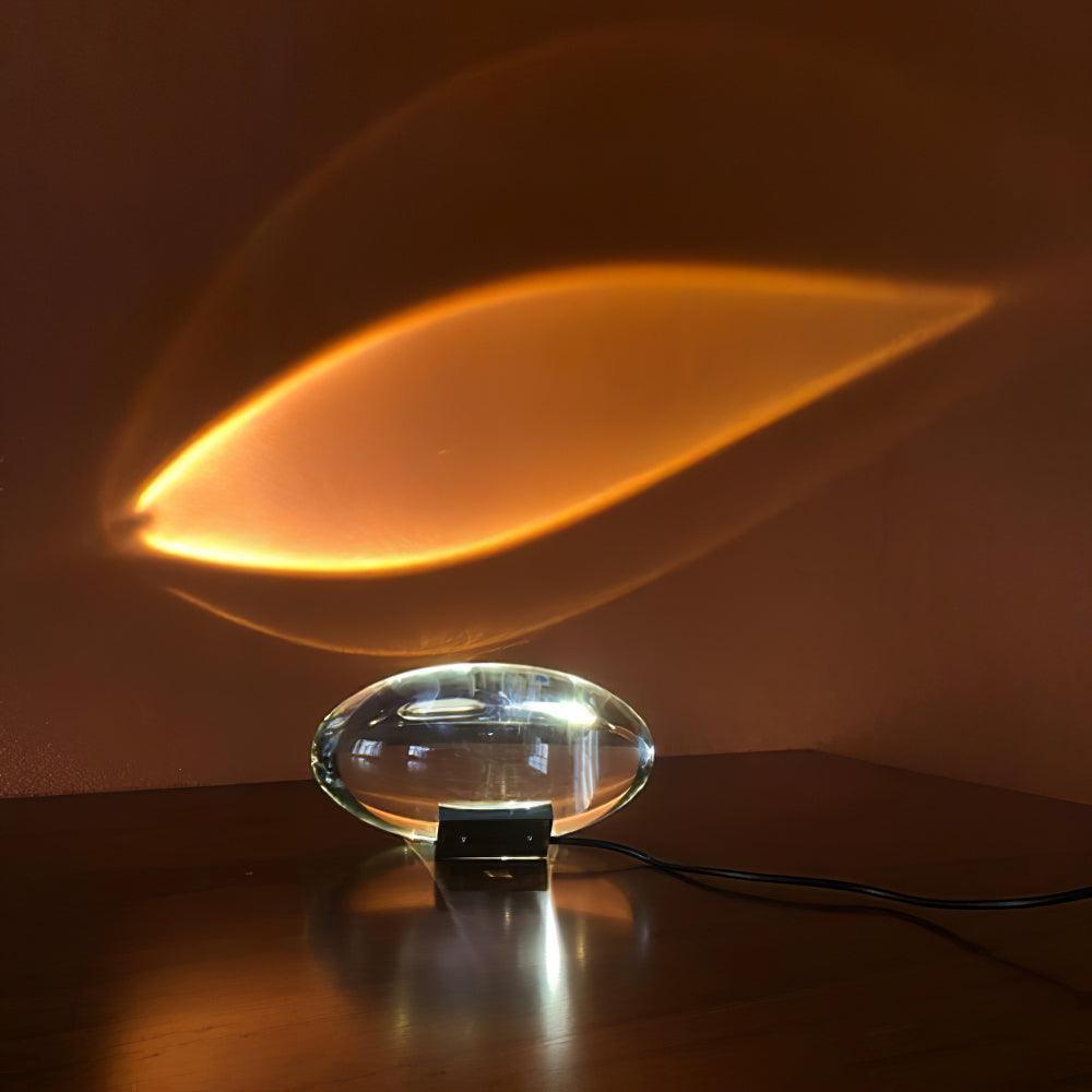 Bordlampe i krystal med LED – dekorativ lampe med stemningslys