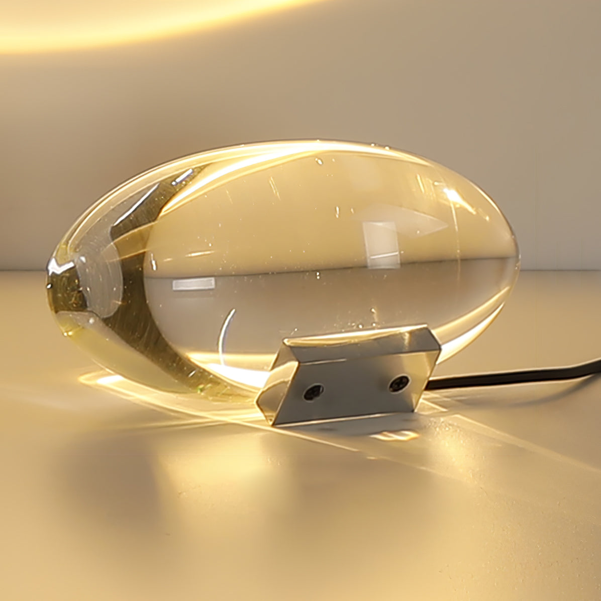 Bordlampe i krystal med LED – dekorativ lampe med stemningslys