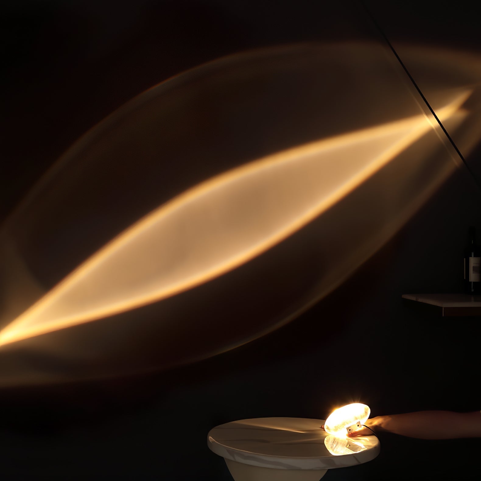 Bordlampe i krystal med LED – dekorativ lampe med stemningslys