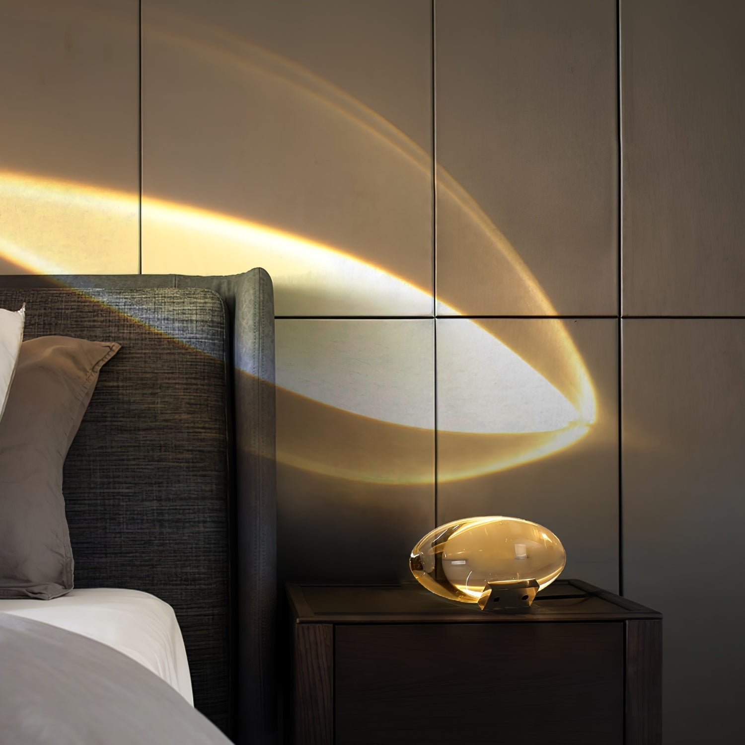 Bordlampe i krystal med LED – dekorativ lampe med stemningslys