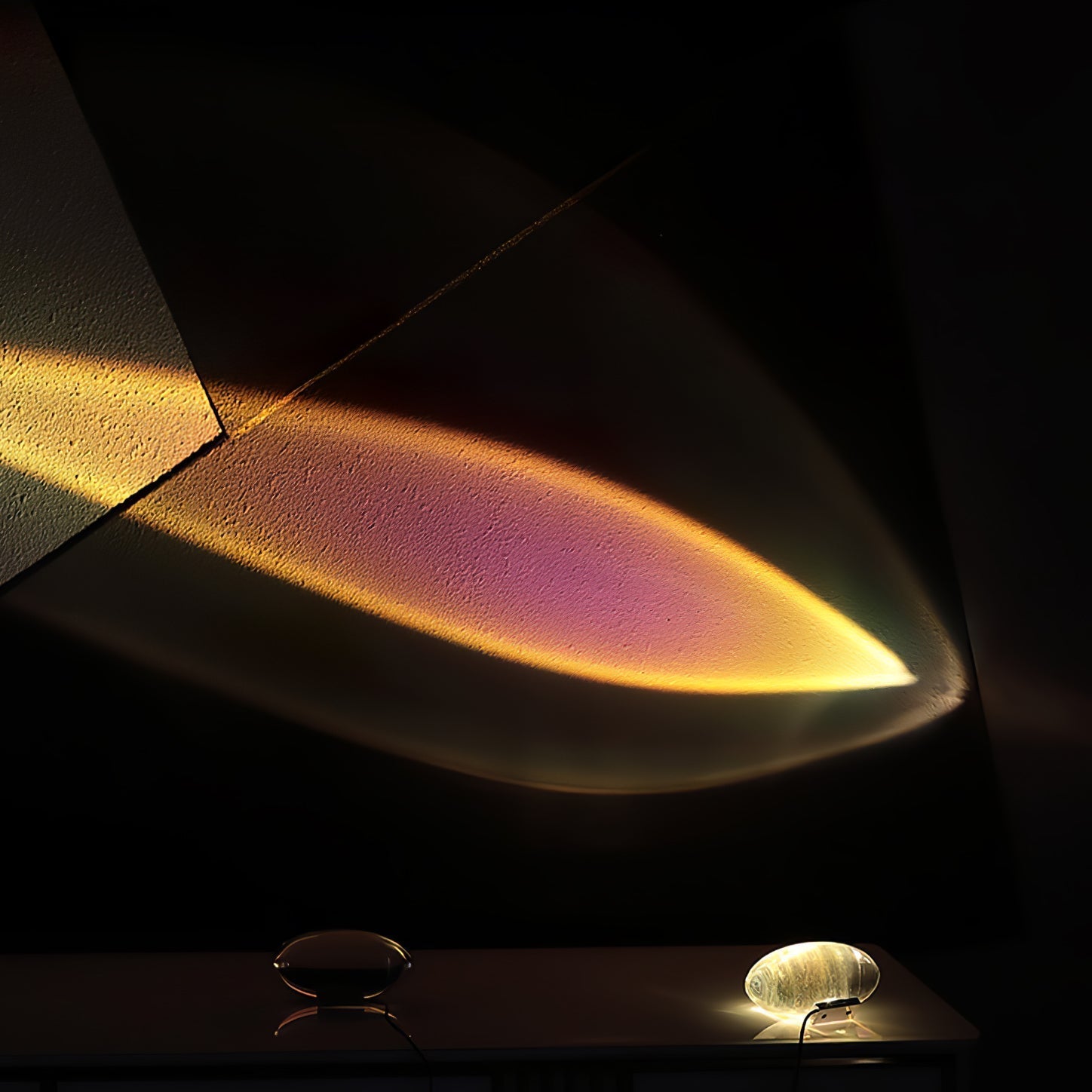Bordlampe i krystal med LED – dekorativ lampe med stemningslys