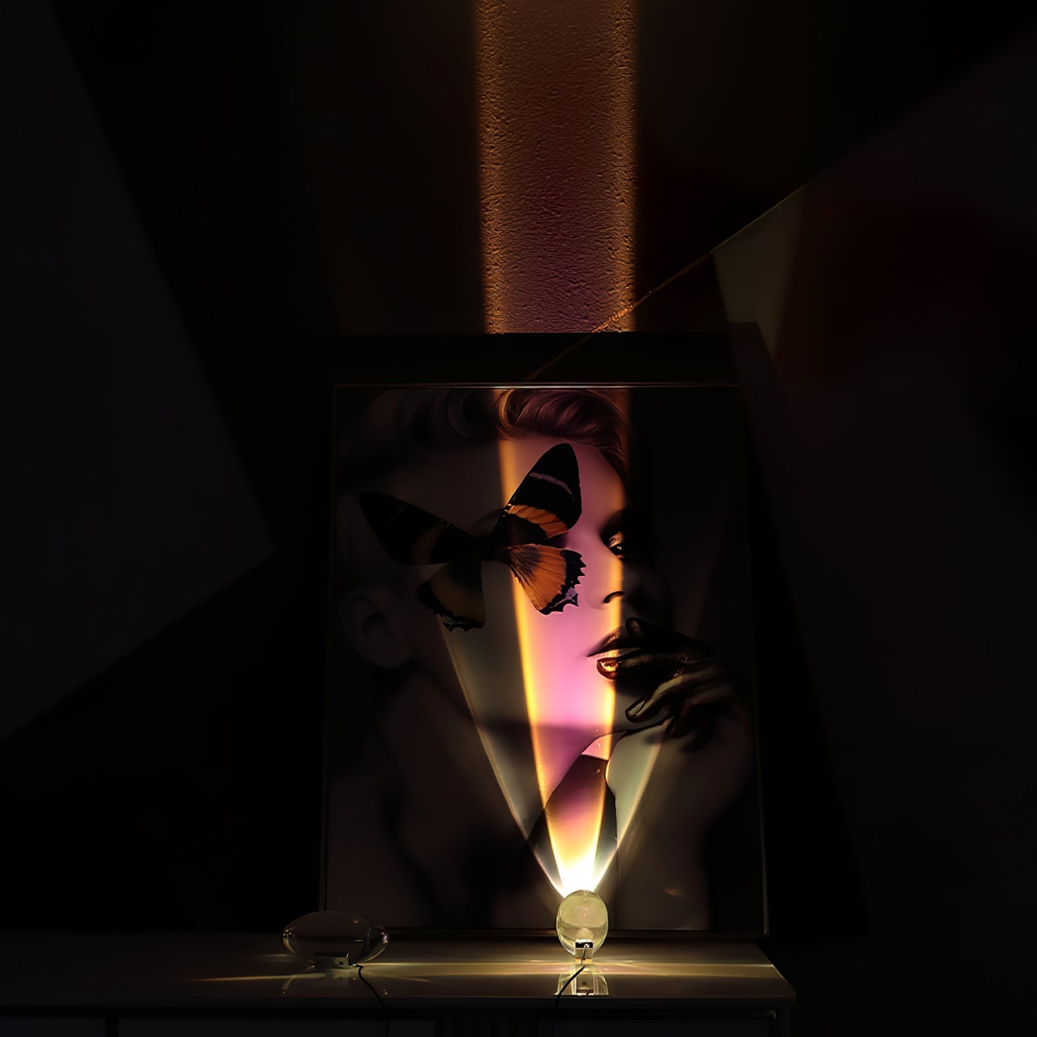 Bordlampe i krystal med LED – dekorativ lampe med stemningslys