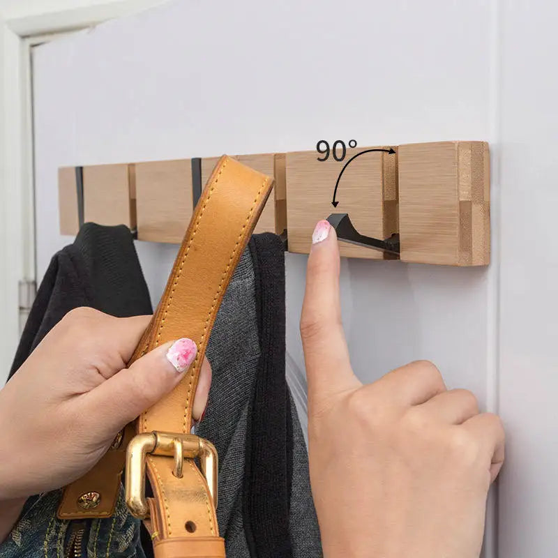 Bambora – Vægorganisator i Bambus med Foldbare Kroge