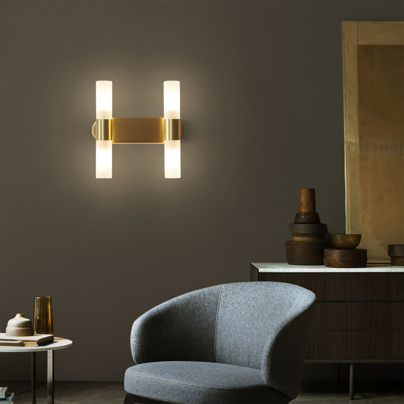 Brassia – Elegant Væglampe i Messing med Energieffektiv LED-Belysning