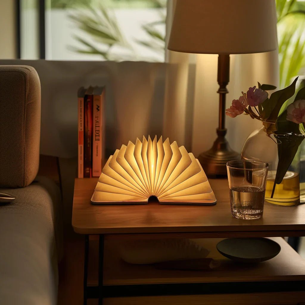 Boglampe med LED lys og sensorstyring – trådløs designlampe