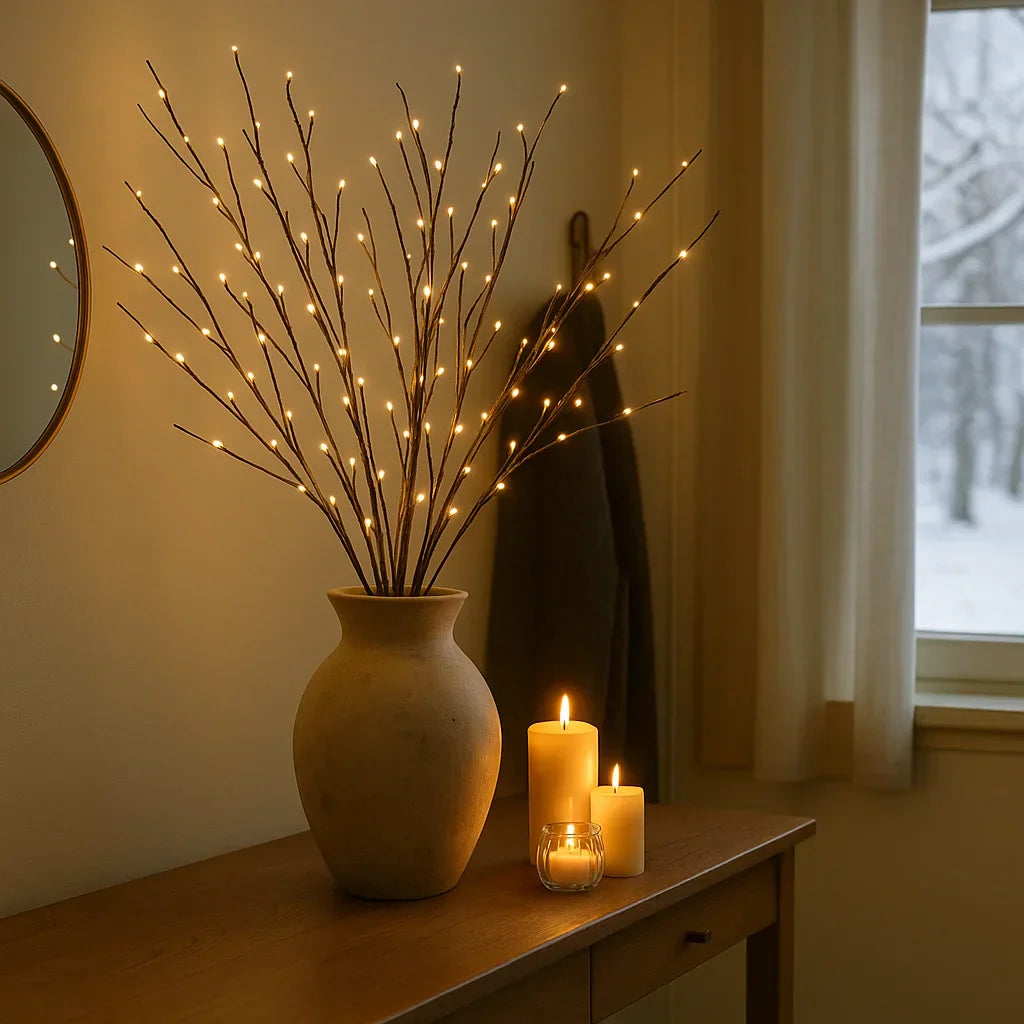 LED grenbelysning 68 cm – dekorative grene med 120 varm hvide LED