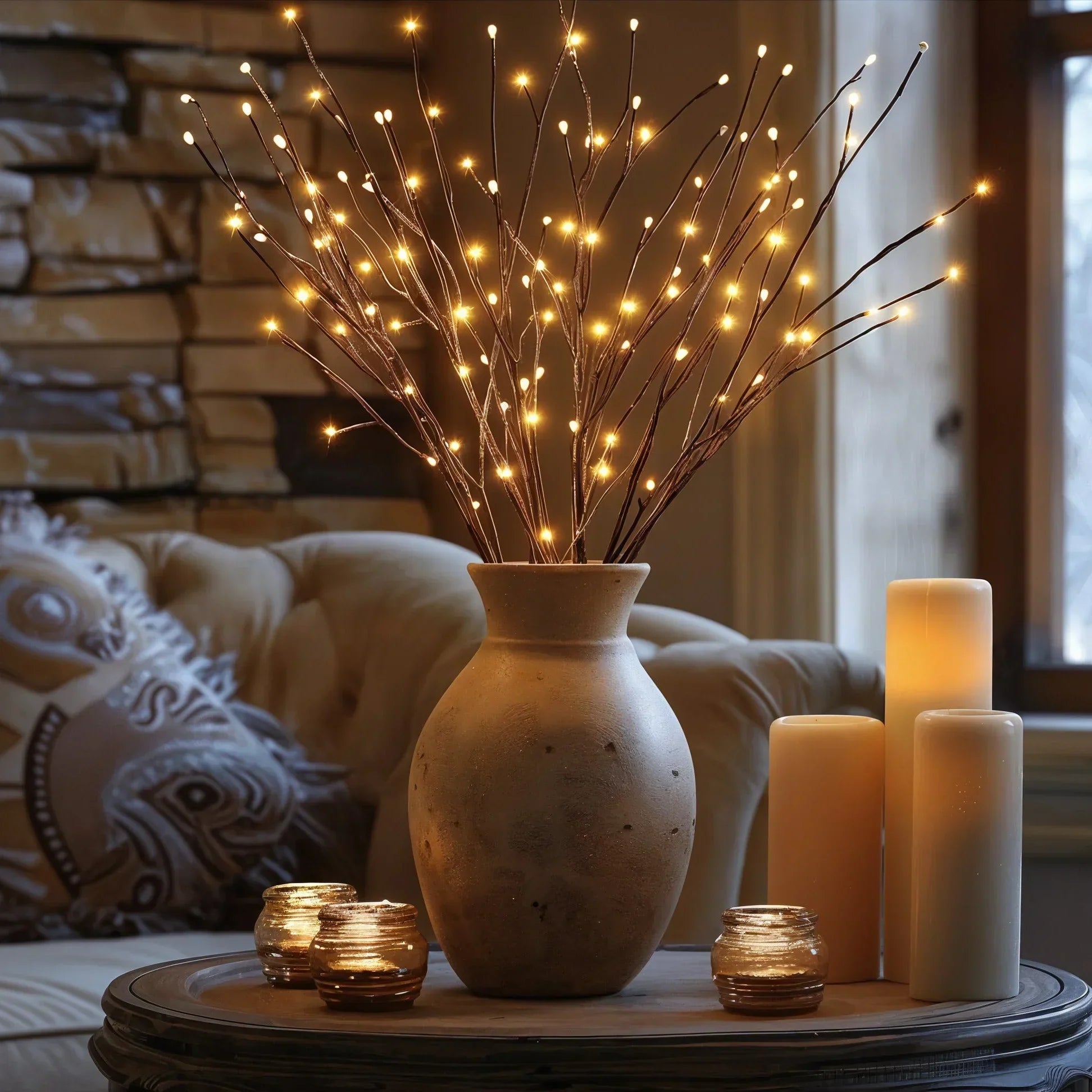 LED grenbelysning 68 cm – dekorative grene med 120 varm hvide LED