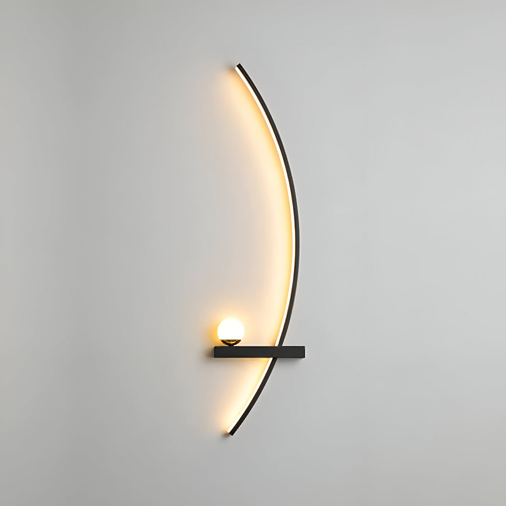 Buet væglampe i aluminium – moderne LED lampe med dæmpbart lys
