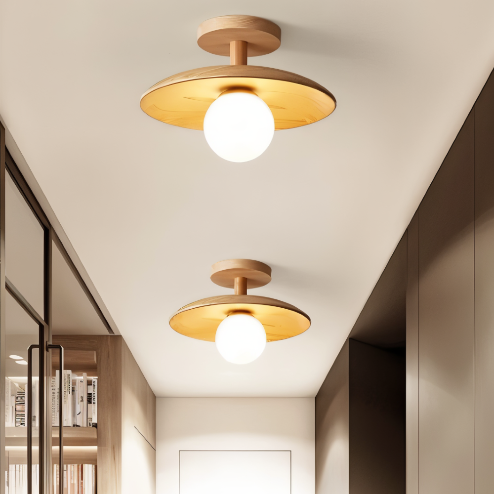 LumaWood Loftlampe – Moderne Træ Loftlampe med Indbygget LED