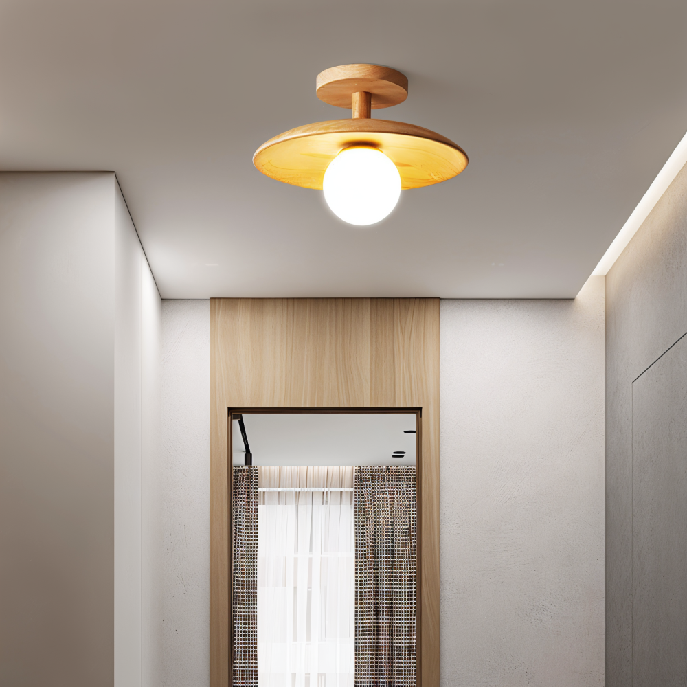LumaWood Loftlampe – Moderne Træ Loftlampe med Indbygget LED