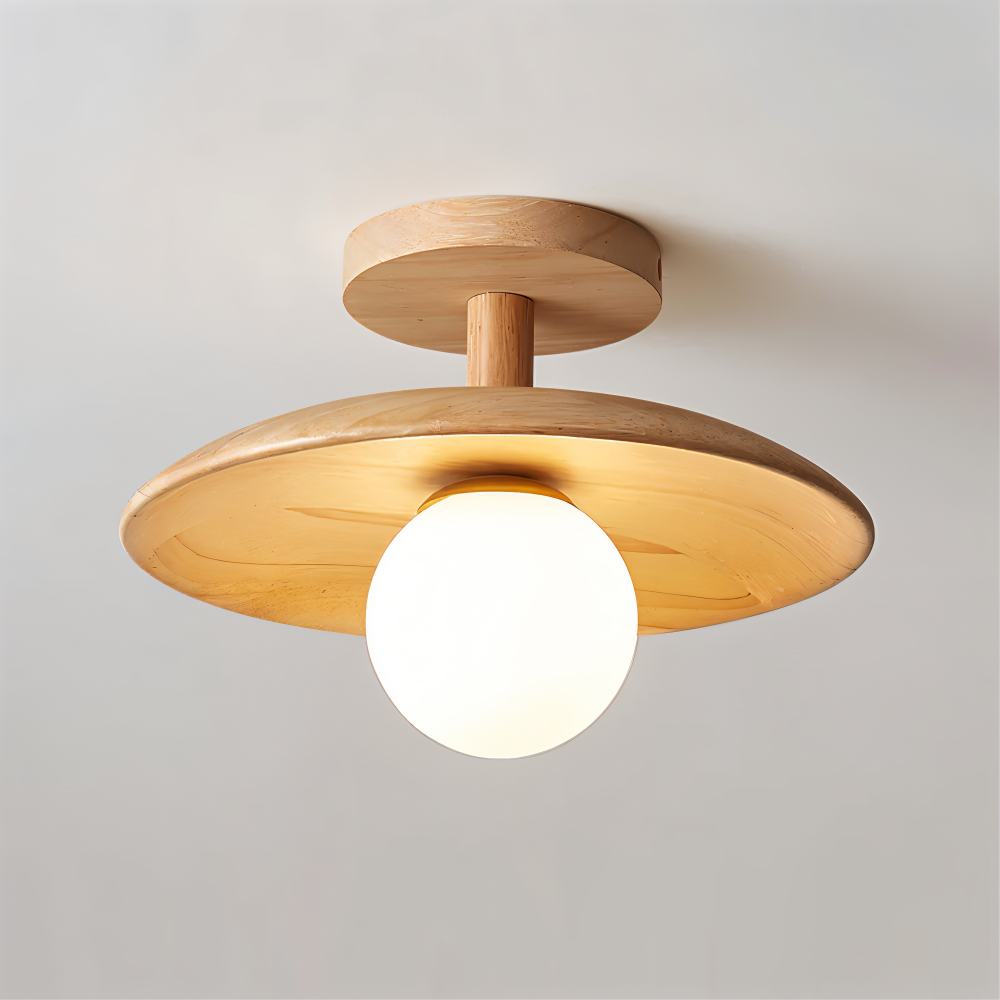 LumaWood Loftlampe – Moderne Træ Loftlampe med Indbygget LED
