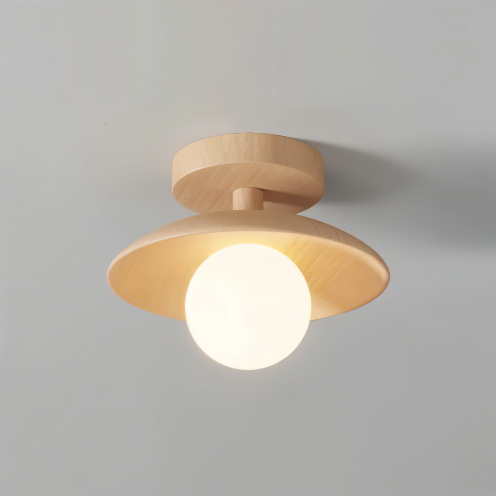 LumaWood Loftlampe – Moderne Træ Loftlampe med Indbygget LED