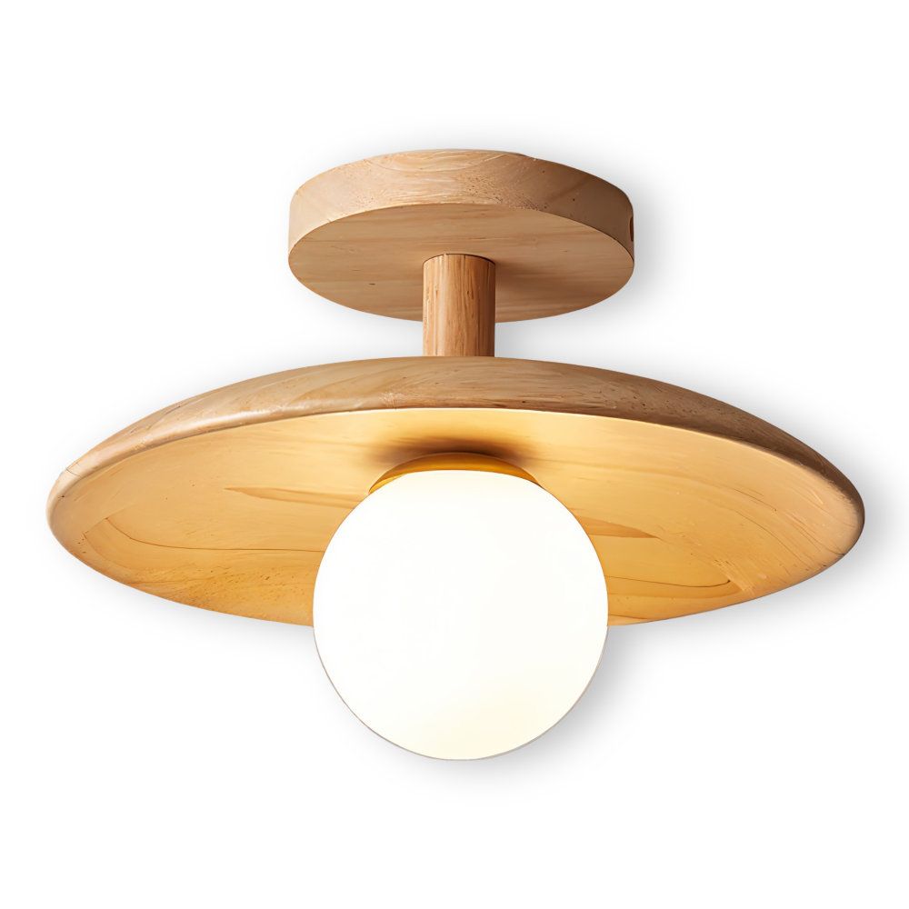 LumaWood Loftlampe – Moderne Træ Loftlampe med Indbygget LED