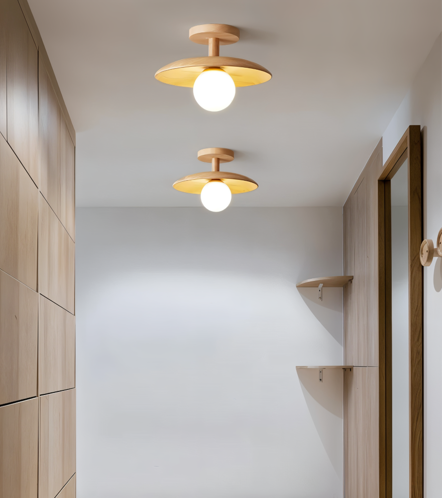 LumaWood Loftlampe – Moderne Træ Loftlampe med Indbygget LED
