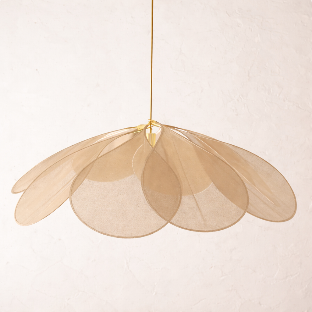 Florevia – Vintage Pendellampe med Blomsterdesign i Tekstil