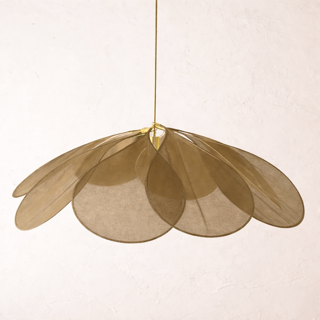 Florevia – Vintage Pendellampe med Blomsterdesign i Tekstil