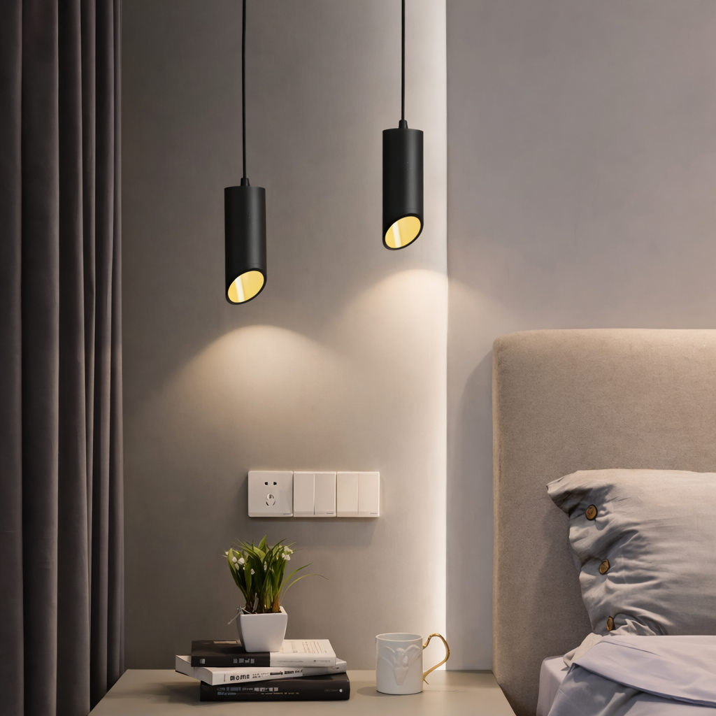 Lunexo Tube Pendellampe – Moderne LED Pendel i Sort eller Hvid Aluminium