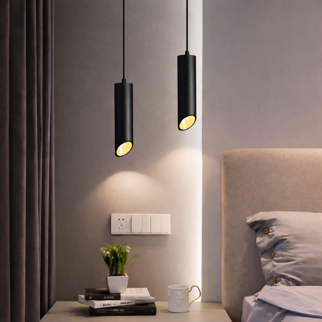 Lunexo Tube Pendellampe – Moderne LED Pendel i Sort eller Hvid Aluminium
