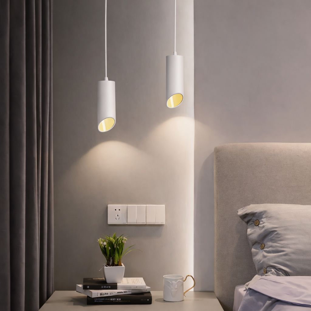 Lunexo Tube Pendellampe – Moderne LED Pendel i Sort eller Hvid Aluminium