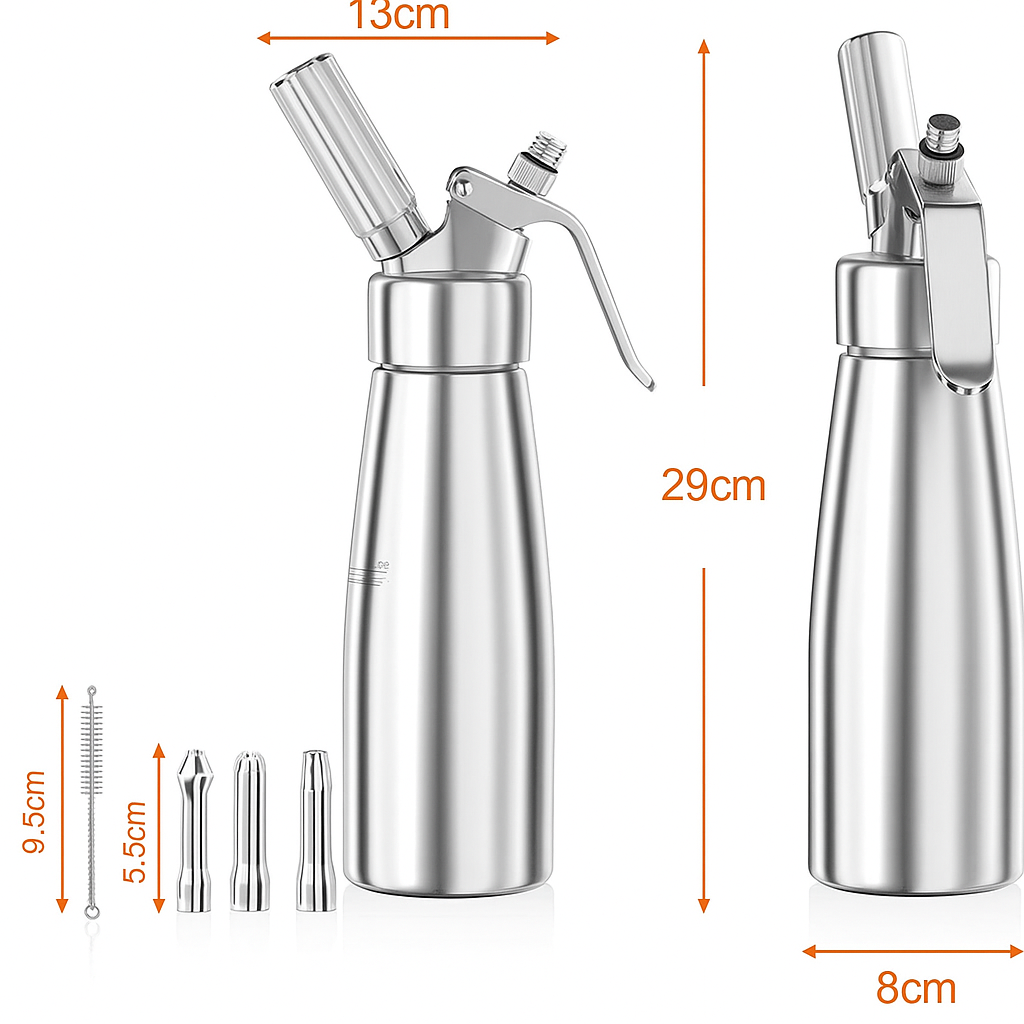 AluWhipa – Professionel Flødesifon i Aluminium 500 ml