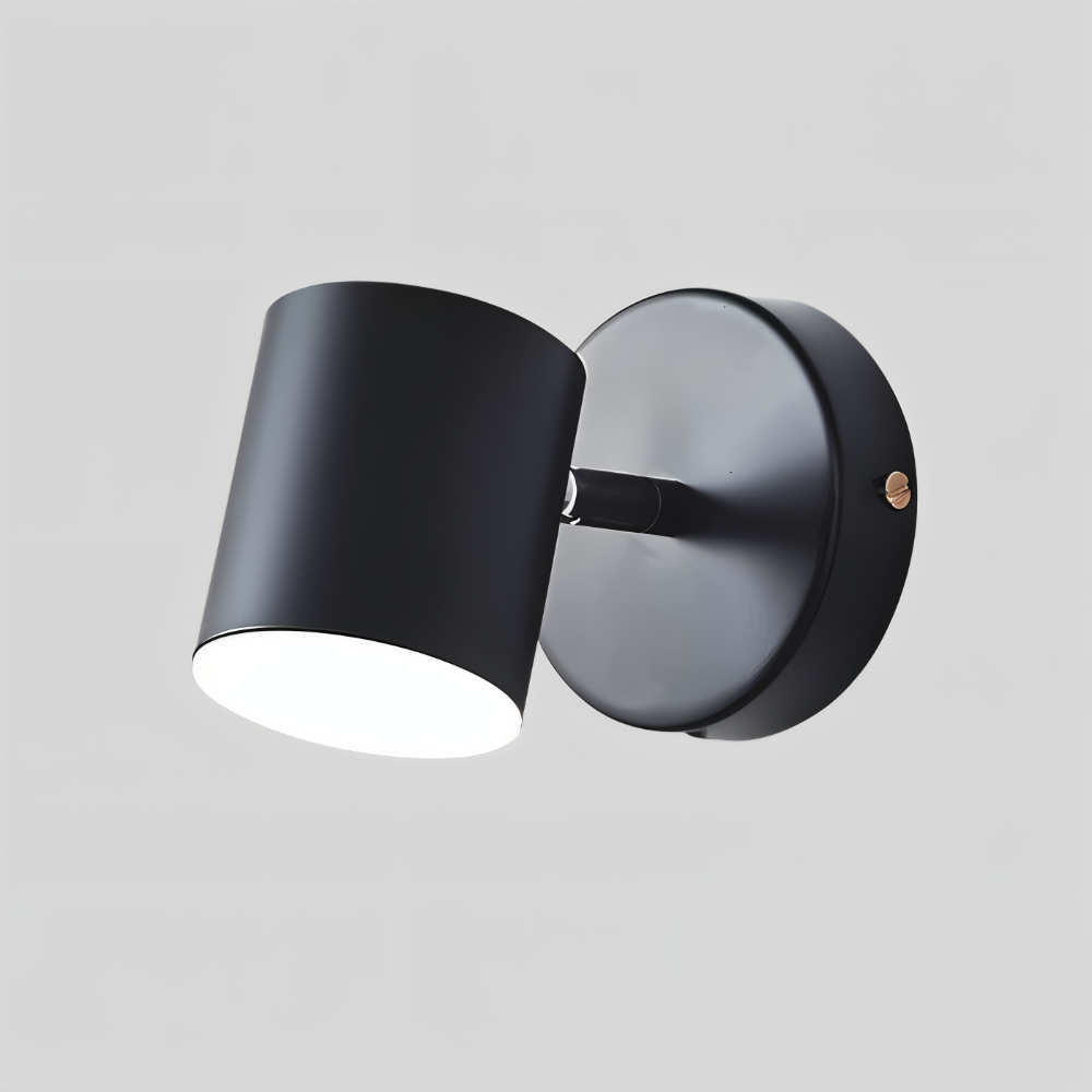Cylindrisk væglampe i metal – moderne LED spot til indendørs