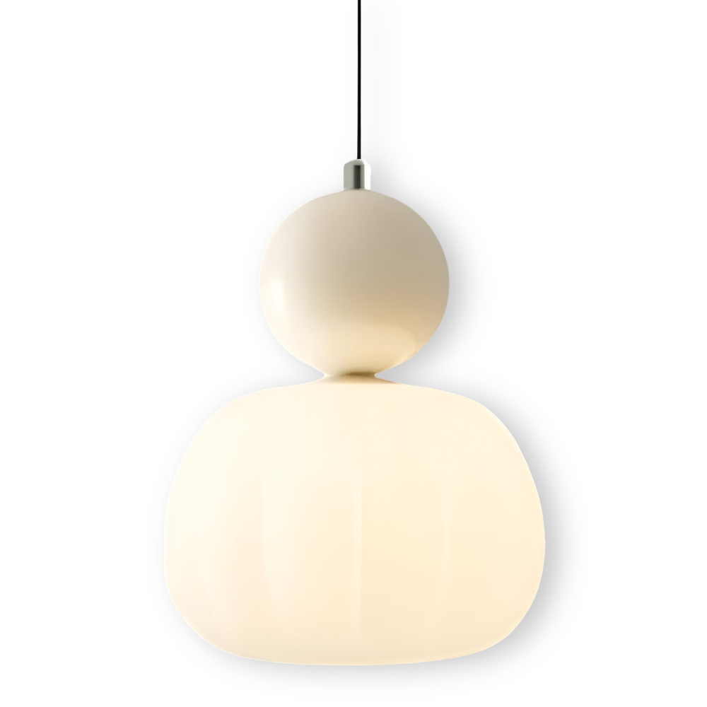 Crémura – Klassisk Art Deco pendellampa i crème og metal