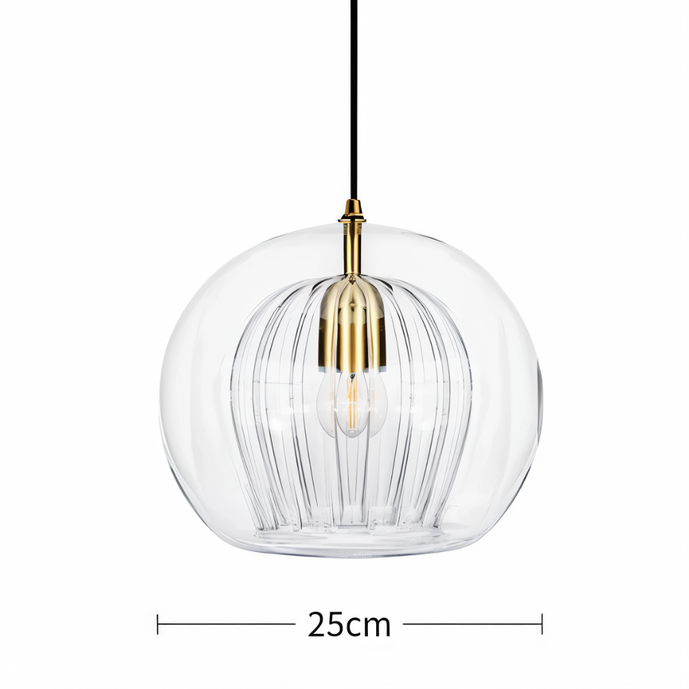 Gloréa Pendellampe – Kugleformet Glaspendel med Vintage Elegance