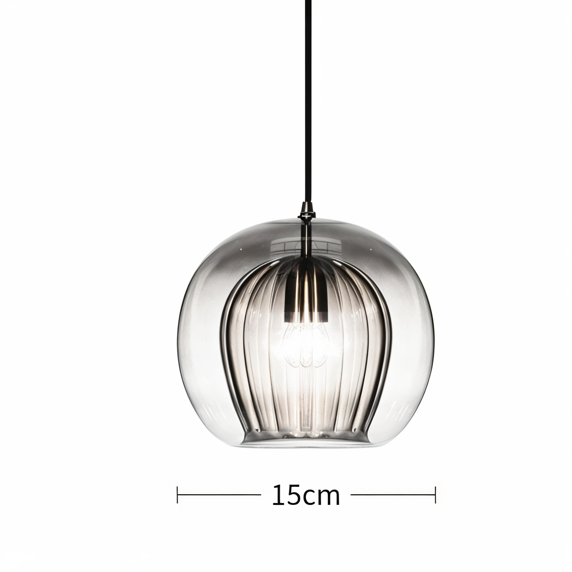 Gloréa Pendellampe – Kugleformet Glaspendel med Vintage Elegance